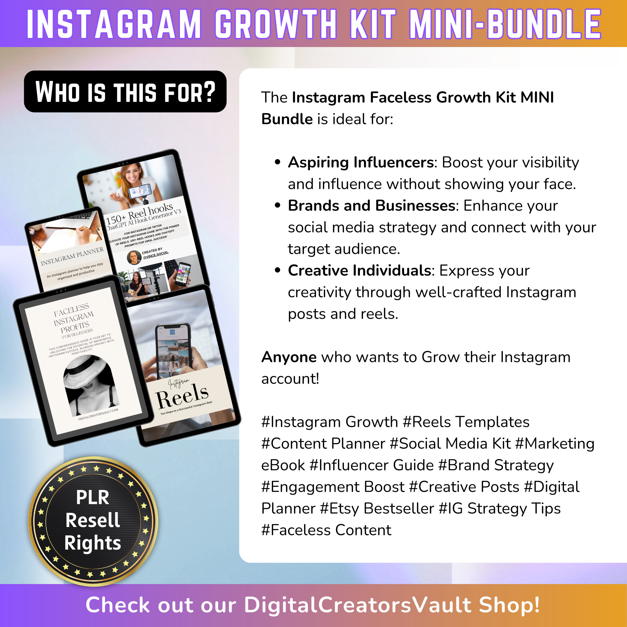 Instagram Growth Kit MINI-Bundle: Faceless Instagram mini-guide